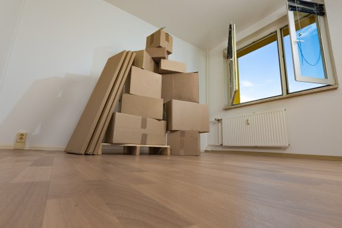 Student storage in Bayswater with packed boxes and luggage