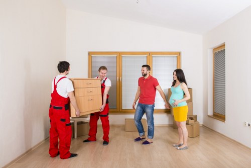 Organised storage unit in Bayswater with labeled boxes and home goods