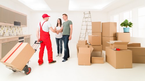 Busy Bayswater street showing challenges for flat removals and parking