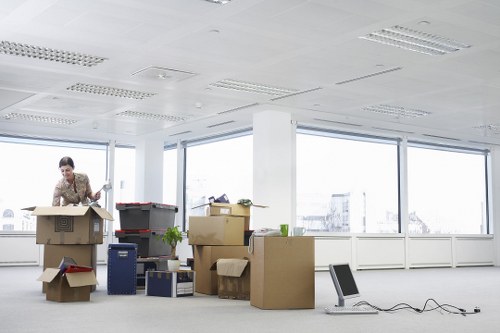 Professional team preparing boxes for flat removals in Bayswater