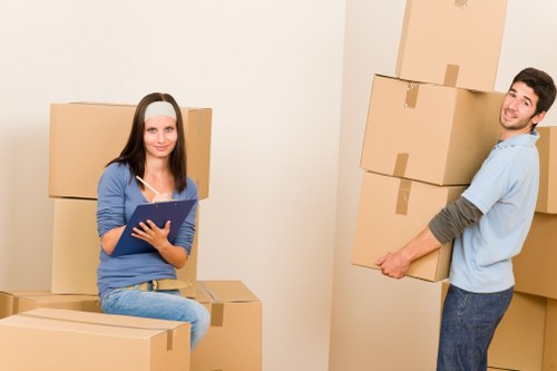 Organised secure storage unit in Bayswater with neatly packed boxes and valuables